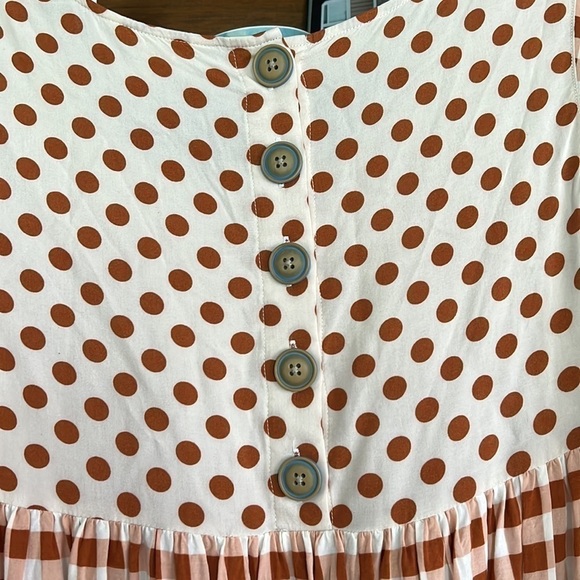 MATILDA JANE Rust/Cream Color Feeling Collegiate Babydoll Top, Size Small, GUC. - Picture 11 of 12